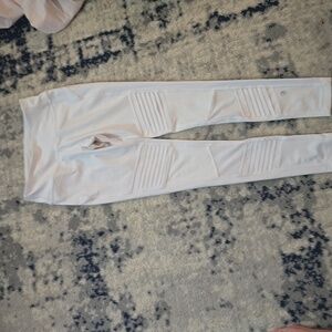 Mpg leggings white moto size small